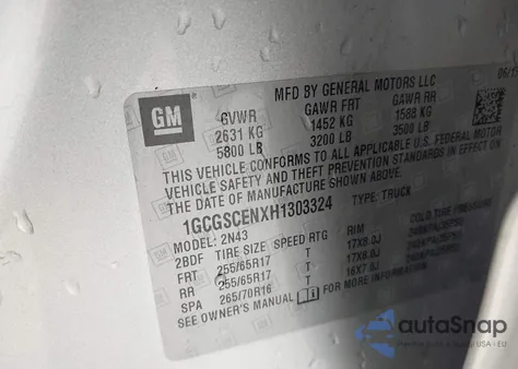 2017 Chevrolet Colorado 2Wd Lt from USA, damaged, VIN 1GCGSCENXH1303324